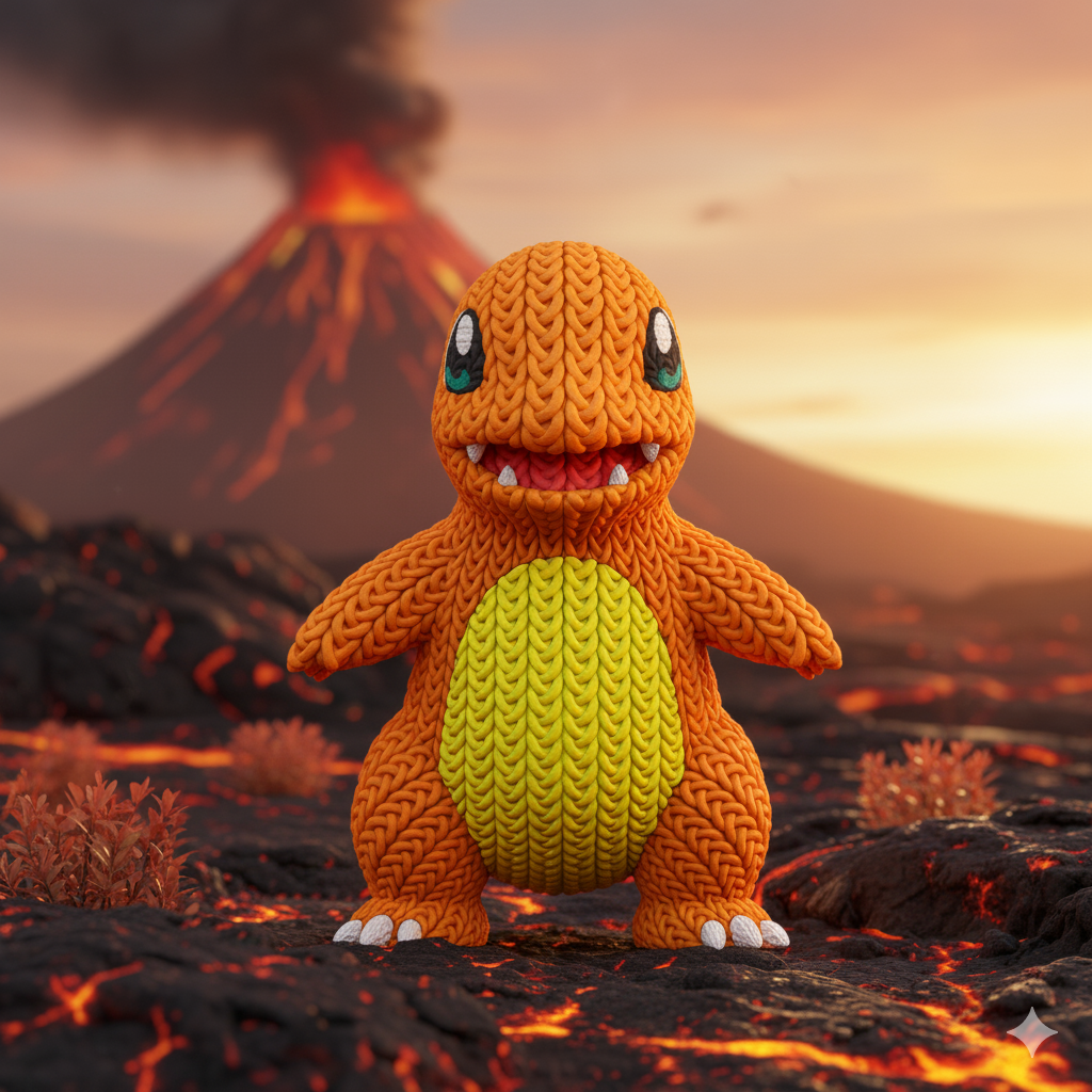 Pokemon - Charmander - Knitted Style