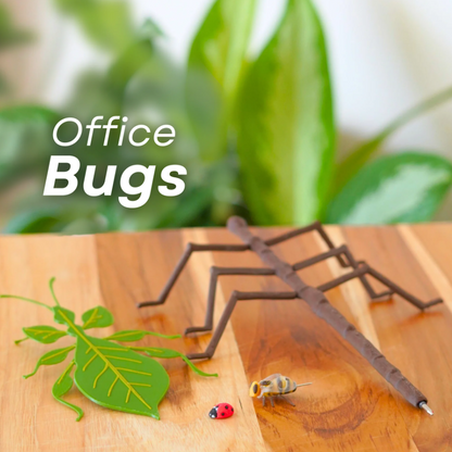 Office Bugs – Bee Tack, Leaf Bug Bookmark, Stick Bug Pen, Lady Bug Magnet