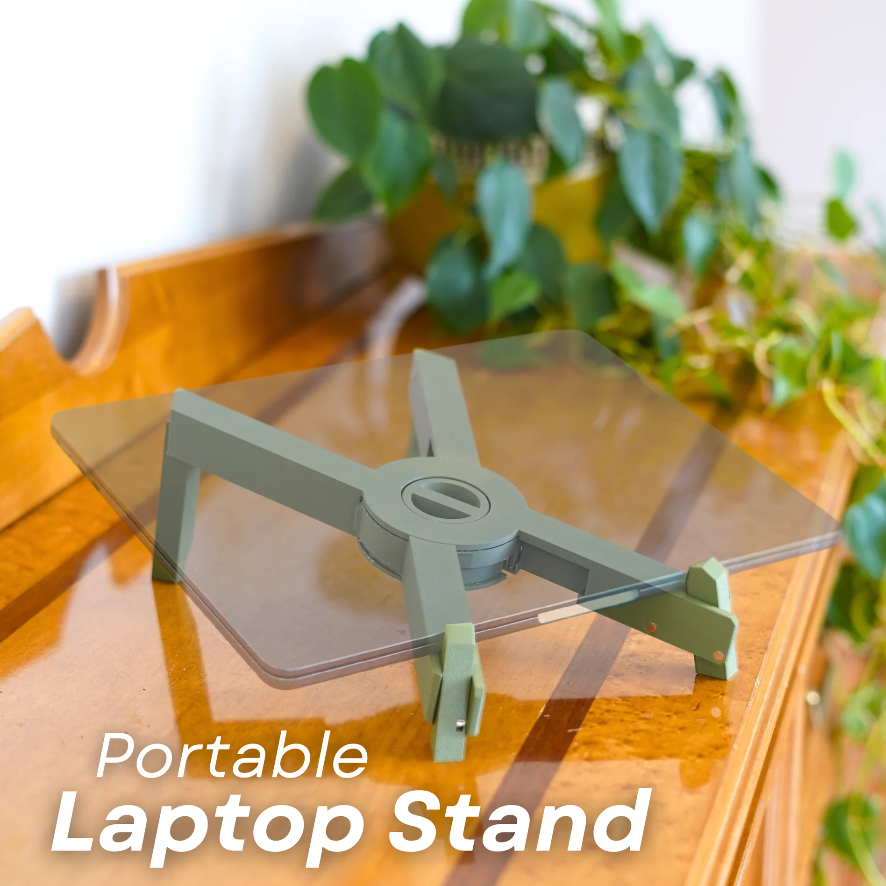 Portable Laptop Stand - Print in Place Collapsing Laptop Stand with Cable Coil