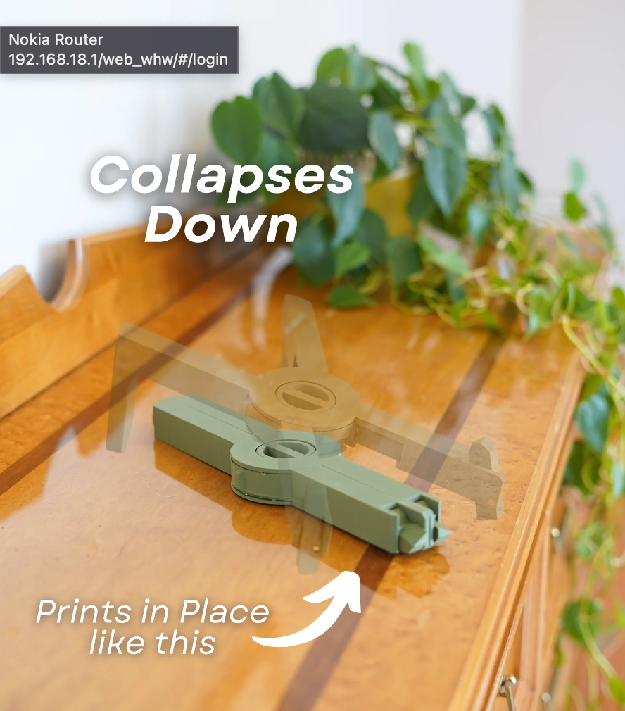 Portable Laptop Stand - Print in Place Collapsing Laptop Stand with Cable Coil