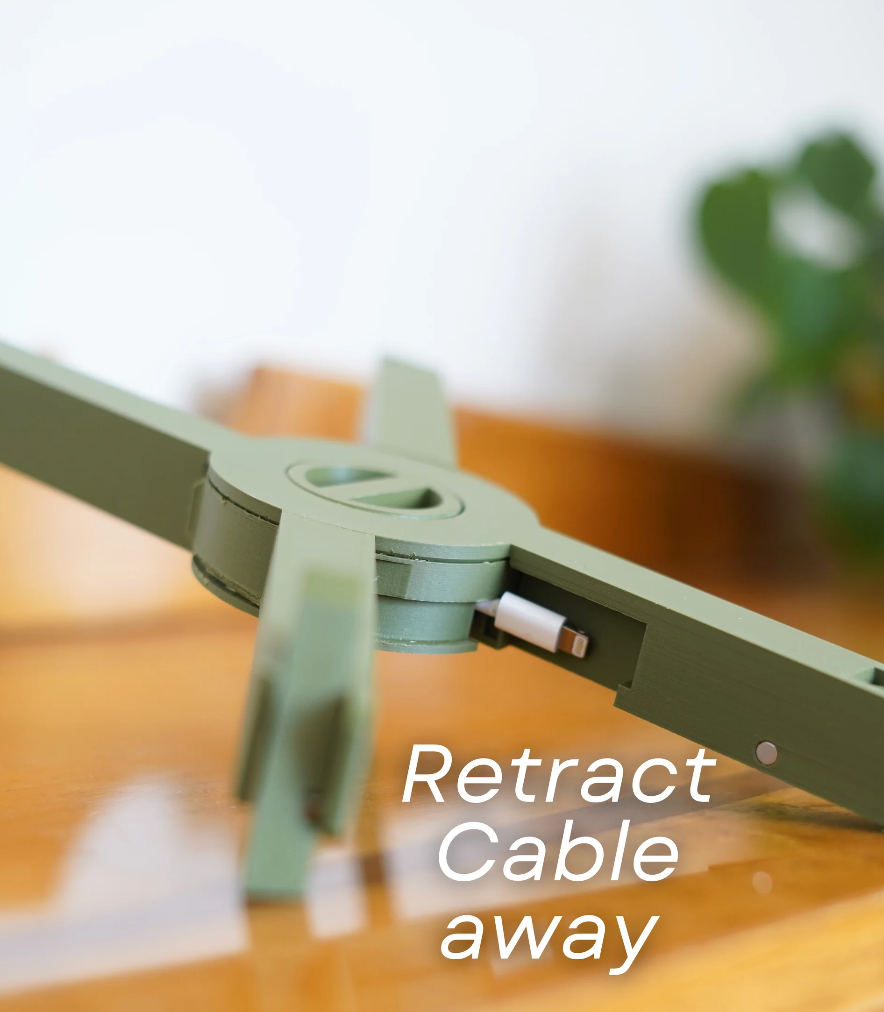 Portable Laptop Stand - Print in Place Collapsing Laptop Stand with Cable Coil