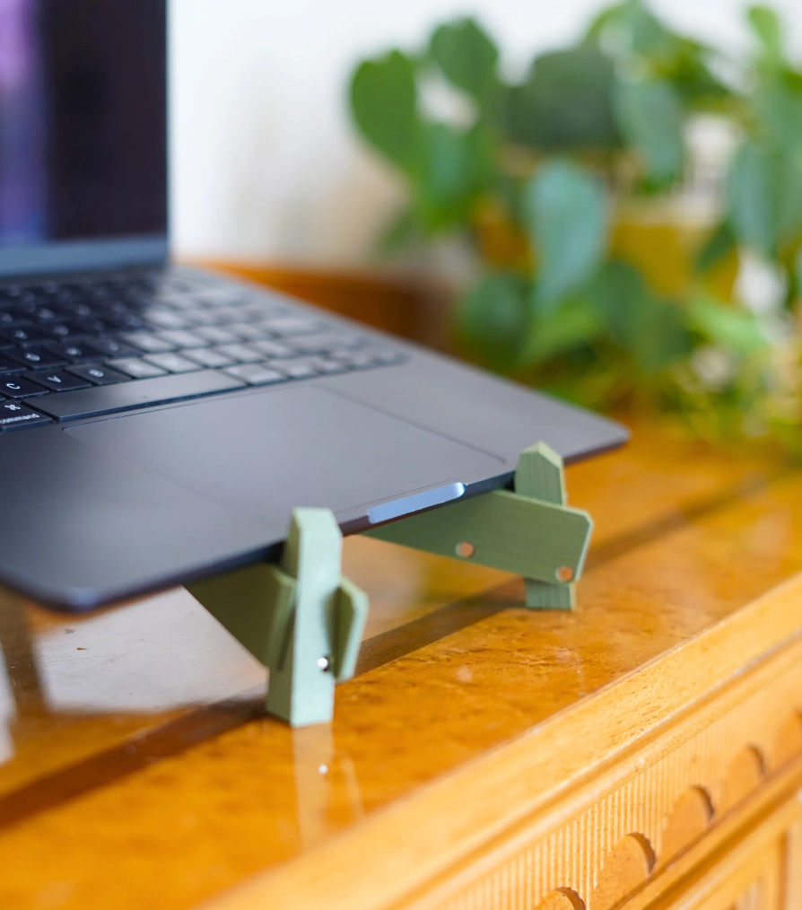 Portable Laptop Stand - Print in Place Collapsing Laptop Stand with Cable Coil