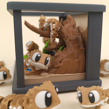 Flexi Bearded Dragon with Reptile Enclosure – A Mini Desert Habitat Come to Life 🦎🌵