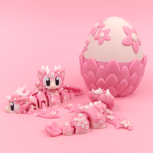 Flexi Cherry Blossom Mini Dragon with Egg – A Magical Spring Companion 🌸🐉
