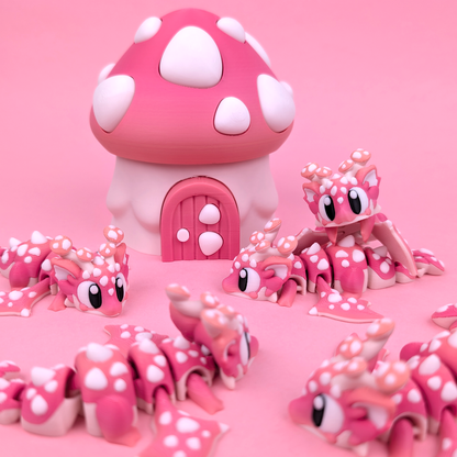 Mushroom Mini Dragon and Egg – A Whimsical Forest Fantasy