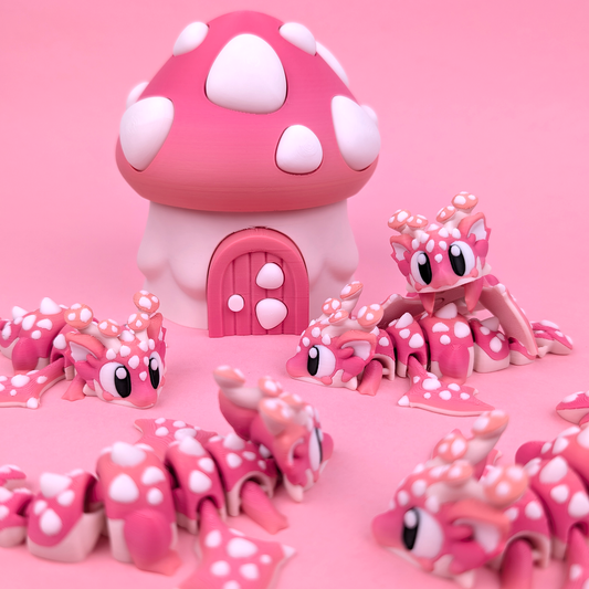 Mushroom Mini Dragon and Egg – A Whimsical Forest Fantasy