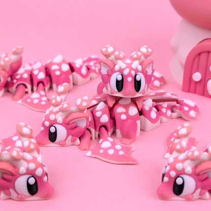 Mushroom Mini Dragon and Egg – A Whimsical Forest Fantasy