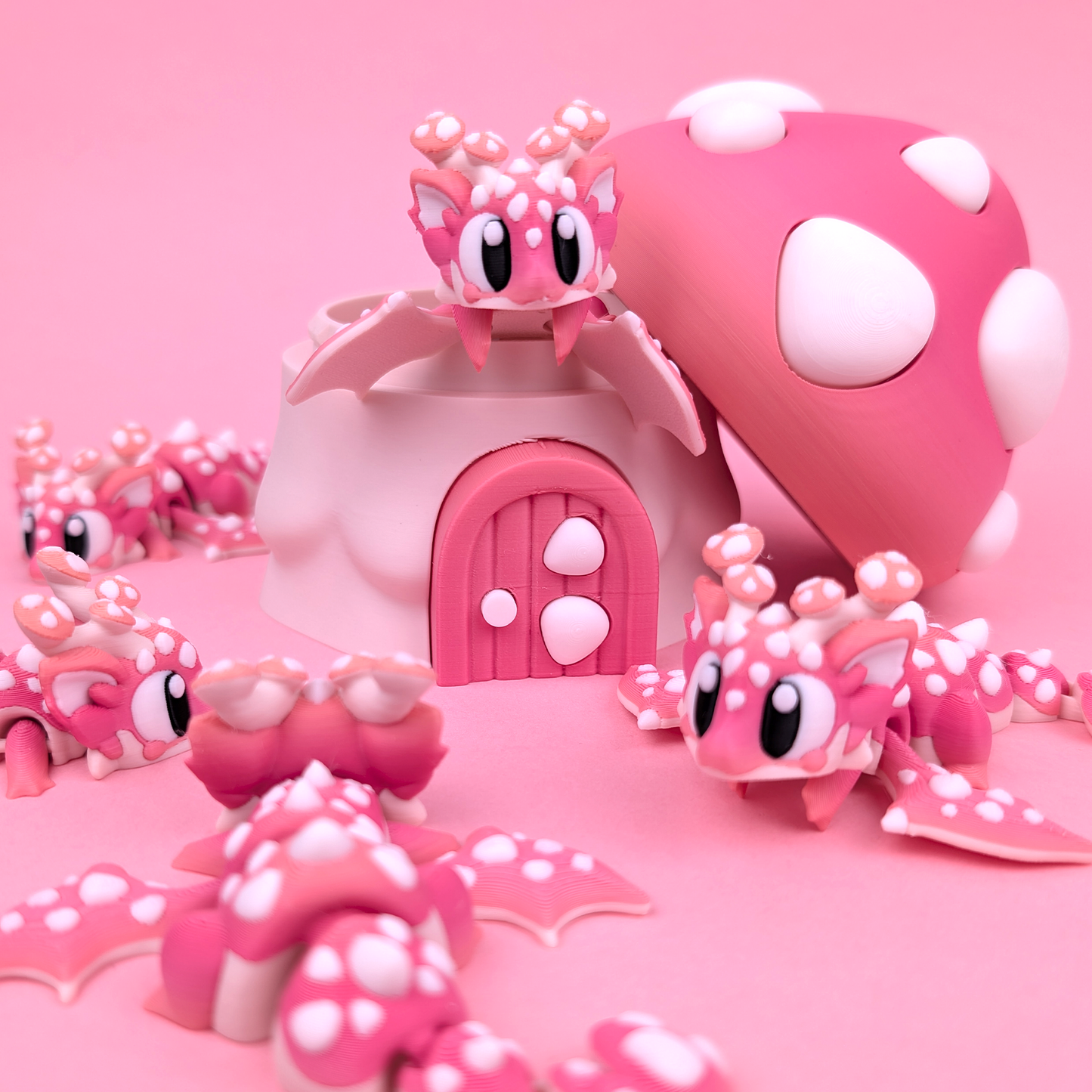 Mushroom Mini Dragon and Egg – A Whimsical Forest Fantasy